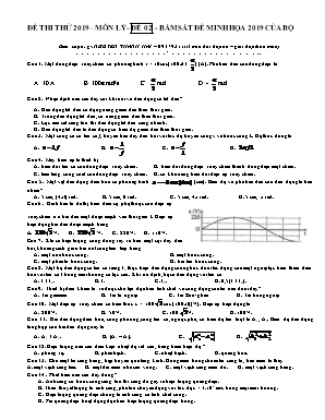 Đề thi thử THPT Quốc gia môn Vật lý năm 2019 - Đề số 02